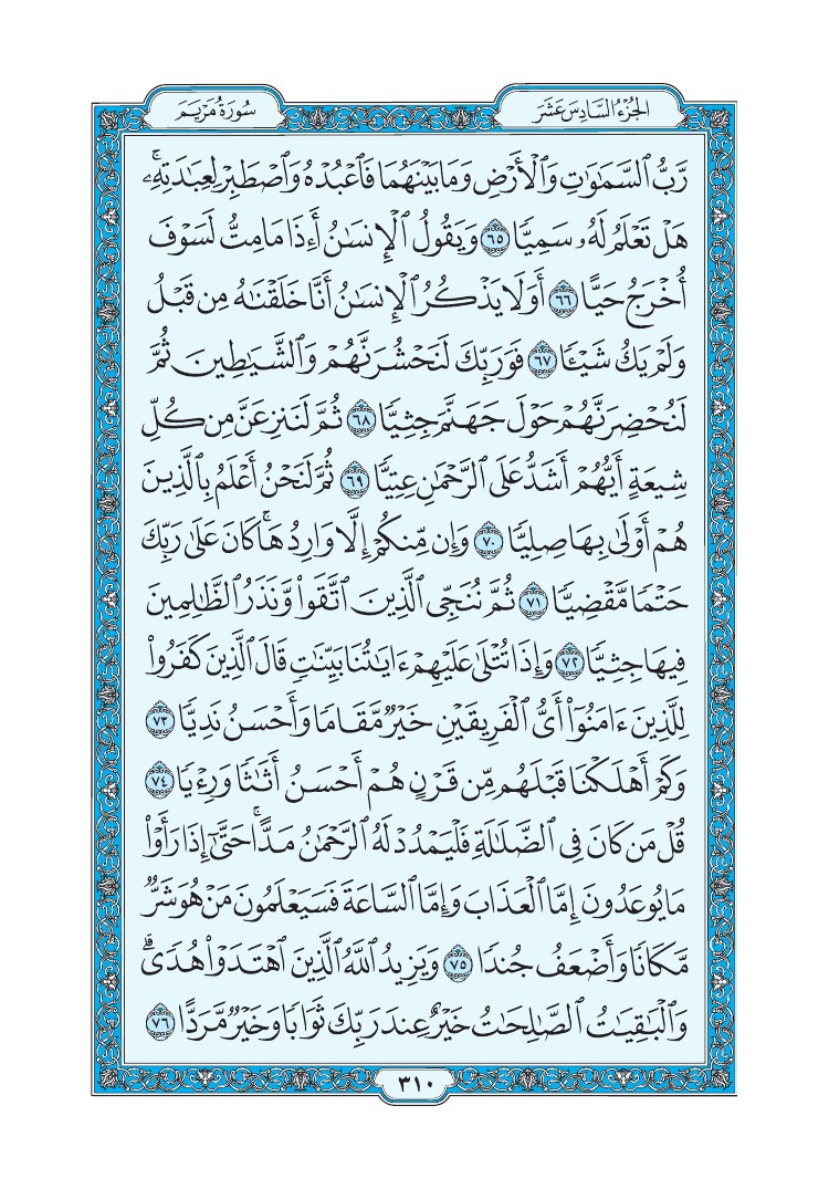 سورة مريم - صفحة 310