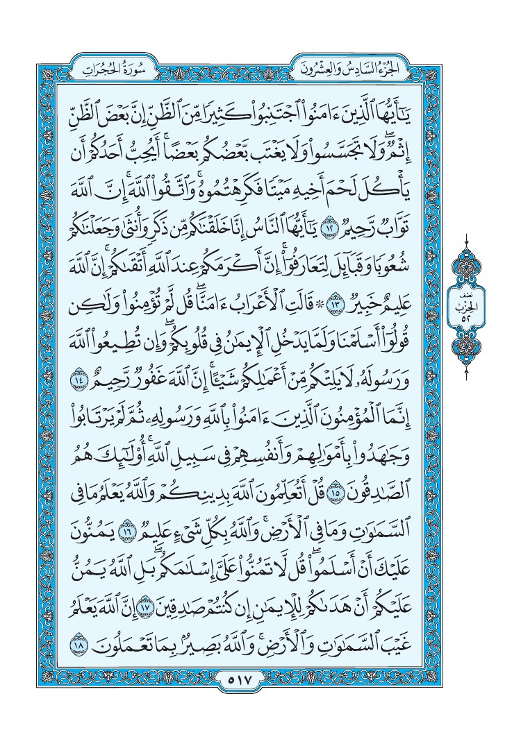 سورة الحجرات - صفحة 517