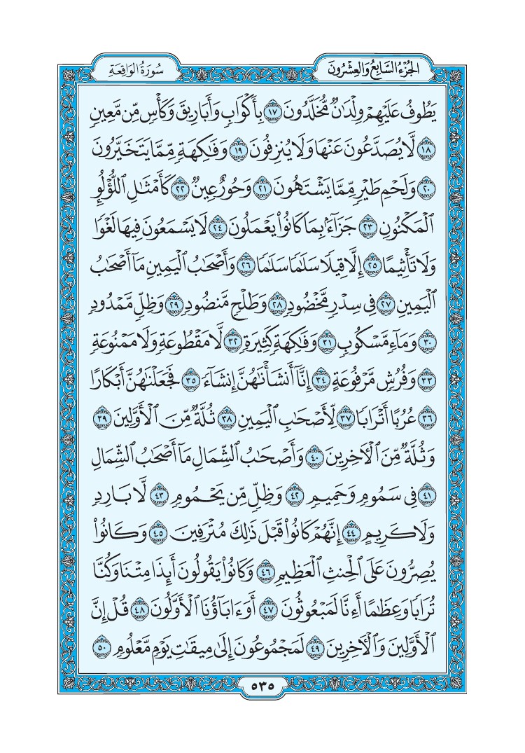 سورة الواقعة - صفحة 535