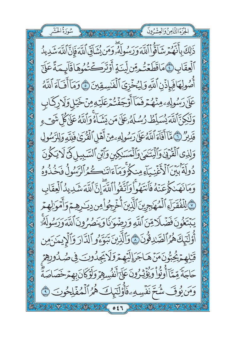 سورة الحشر - صفحة 546