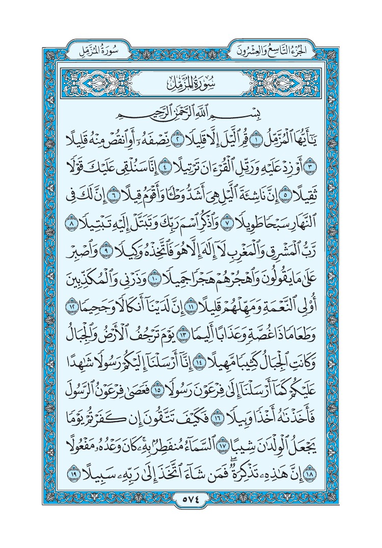 سورة المزمل - صفحة 574