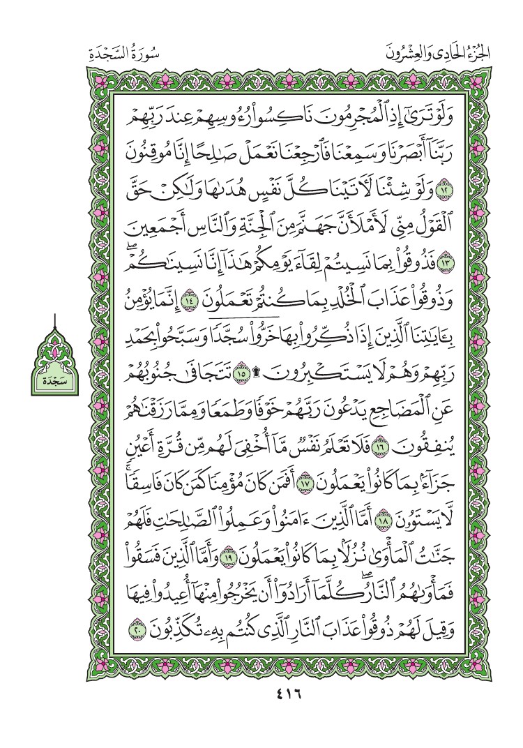 سورة السجدة - صفحة 416