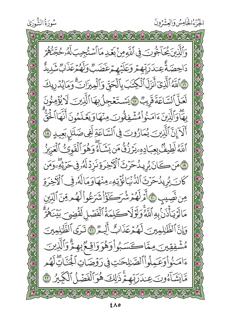 سورة الشورى - صفحة 485