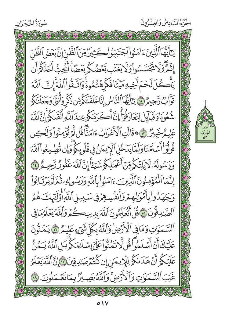 سورة الحجرات - صفحة 517