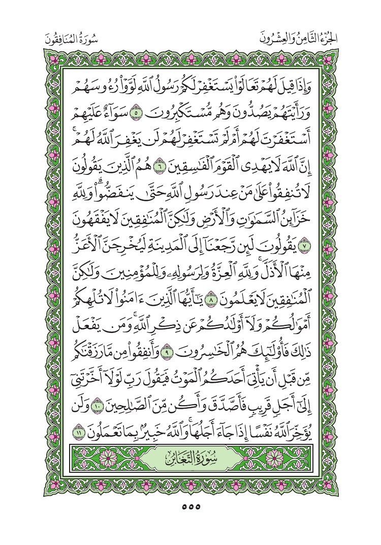 سورة المنافقون - صفحة 555