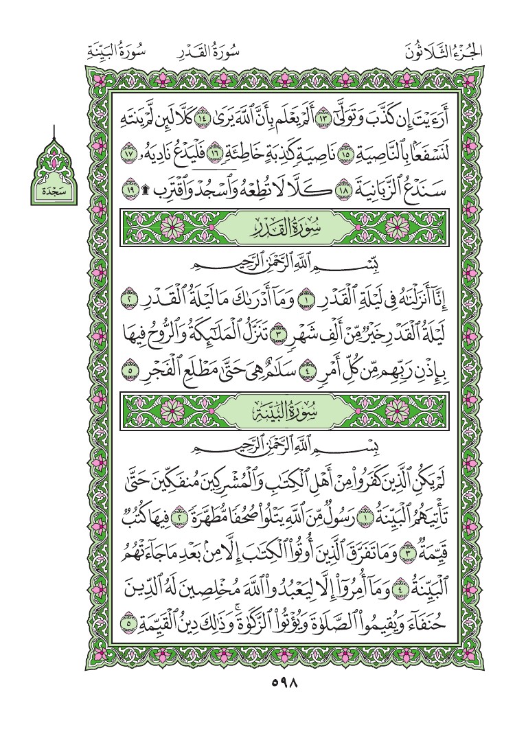 سورة البينة - صفحة 598