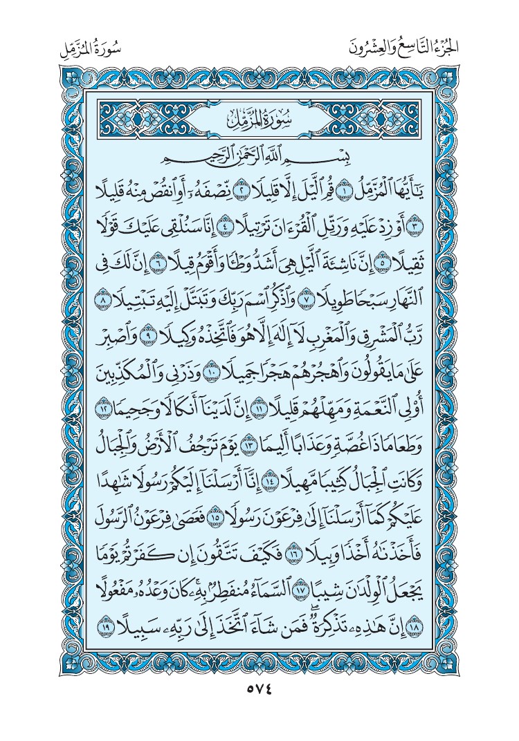 سورة المزمل - صفحة 574