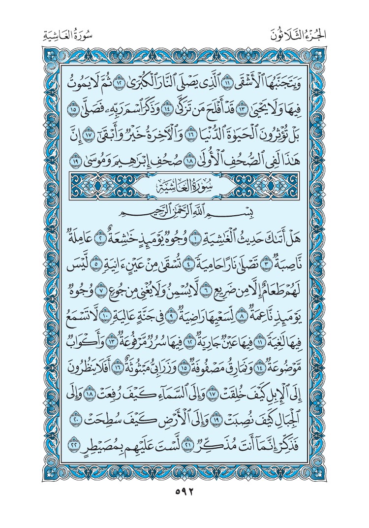 سورة الغاشية - صفحة 592